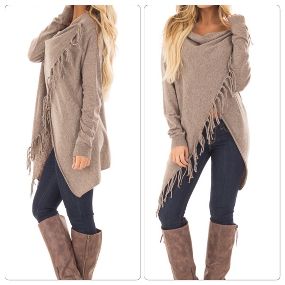 Mocha LS Wrap Shawl - Picture 2 of 3